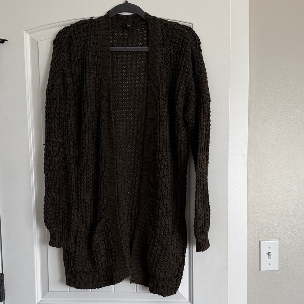 Express Dark Brown Knit Cardigan